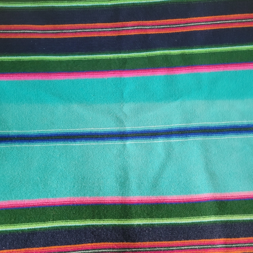 Colorful Striped Wool? Throw Blanket with 3" Fringe - Picture 10 of 16